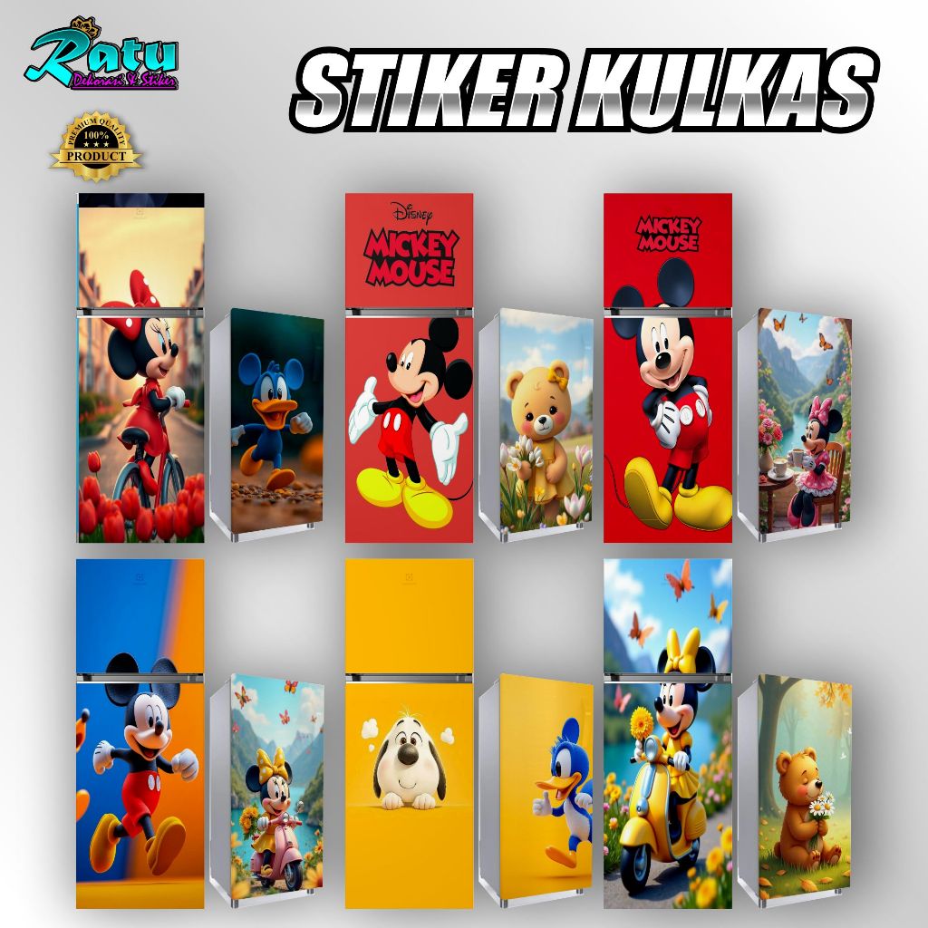 KUL 6-MICKEY MOUSE FRIDGE STICKER / CARTOON FRIDGE STICKER / 1 ประตู FRIDGE / ใหม่ล่าสุด MOTIF FRIDG