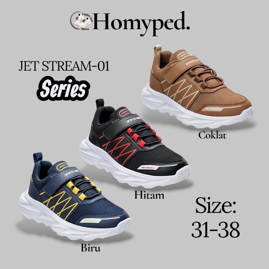 HOMYPED JET STREAM 01 รองเท้าผ้าใบเด็กมีขนาด 31-38 ต้นฉบับใหม่ล่าสุด