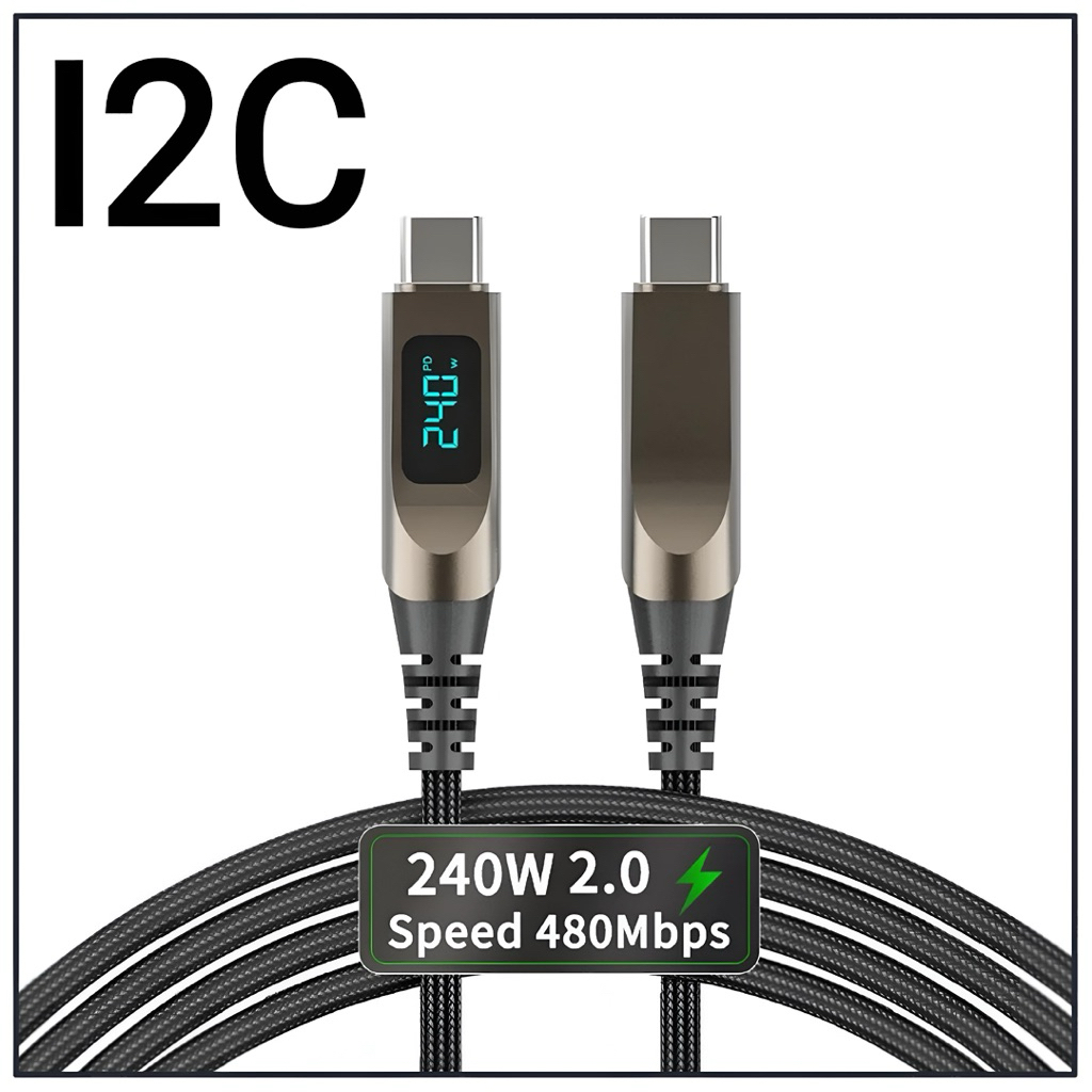 C to C I2C DIGITAL 240W สายเคเบิลคุณภาพสูง DATA CABLE (i2C ใหม่)