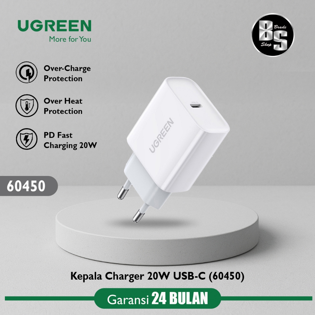 UGREEN หัวชาร์จ USB-C 60450 พอร์ตเดี่ยว 20W