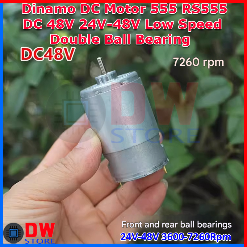 Dynamo DC Motor 555 RS-555 48V 24V-48V ความเร็วรอบต่ําแรงบิดสูง