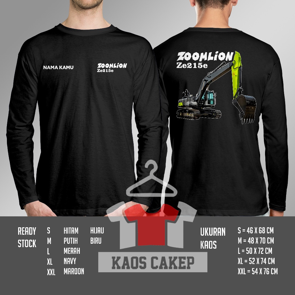 Zoomlion Ze215e Excavator Crawler อุปกรณ์หนักเสื้อยืดฟรีชื่อของคุณแขนยาวเสื้อ Distro