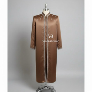 Beskap Jubah Luaran Warna Mocca Bisa Request Warna / Beskap Jubah Payet Bahan Bridal