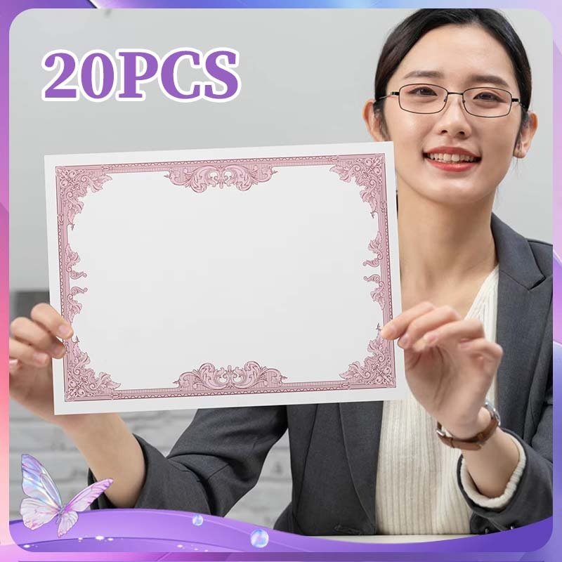 เปล่า A4 ใบรับรอง Charter กระดาษสําหรับใบรับรองรางวัล 20 ชิ้น Full Simpaty Folio ใบรับรอง Charter กร