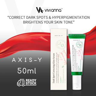 AXIS-Y Dark Spot Correcting Glow Serum 50ml - Ampuh Hilangkan Bekas Jerawat Merah PIE PIH & Flek Hitam Membandel. Niacinamide 5% + Squalane Brightening Essence Pencerah Wajah Glowing, Anti Kusam. Pelembap Aman Kulit Sensitif & Berminyak