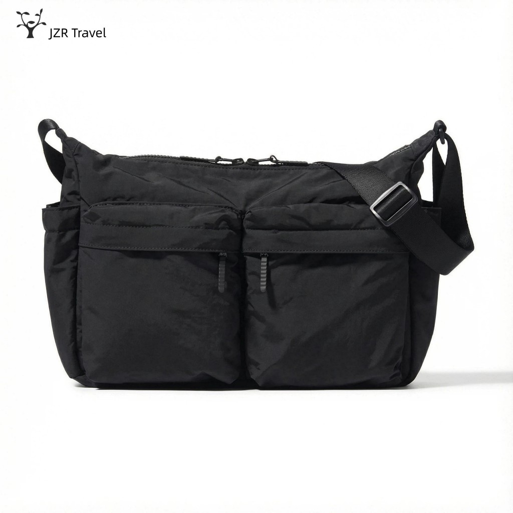 JZR Unisex Multi-Pocket Sling Bag วัสดุน้ําหนักเบาสายรัดปรับได้ทนทานสําหรับทุกวัน