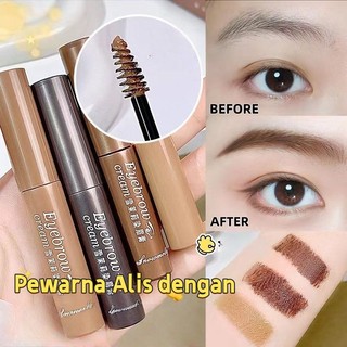 SNOWMOLLY Browcara Mascara Alis  Eyebrow  Pewarna Alis dengan  mascara alis alami tahan lama cokelat eyebrow cream alis tahan air dan tidak luntur alamiah untuk alis liar makeup murah meriah