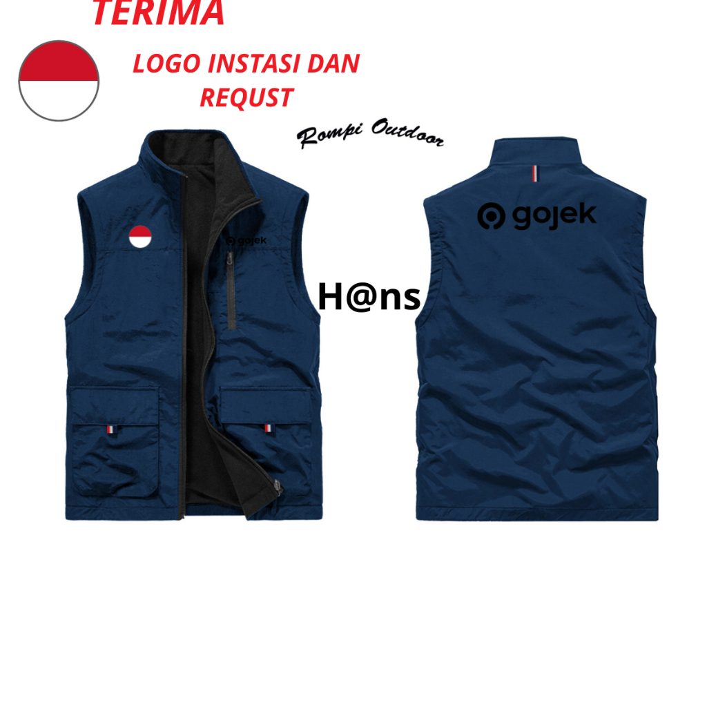 เสื้อกั๊ก Gojek สีดําล่าสุด - เสื้อกั๊ก Gojek Ojol สําหรับผู้ชายเท่ๆ