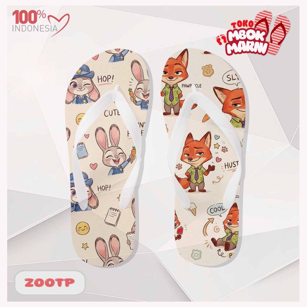 Zootopia Flip Flops (ZOOTP) – รองเท้าแตะ Unisex สําหรับทุกวัย กันลื่น สวมสบาย รองเท้าแตะฟองน้ํา Eva