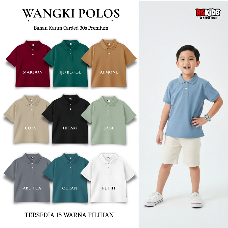 KEMEJA Ozil Apparel เสื้อยืดเด็กผู้ชาย ธรรมดา เท่ นุ่ม เสื้อ Wangki 4-12 ปี