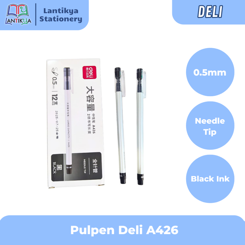 ปากกาเจล Deli A426 0.5mm / ปากกาลูกลื่น Deli Black Ink