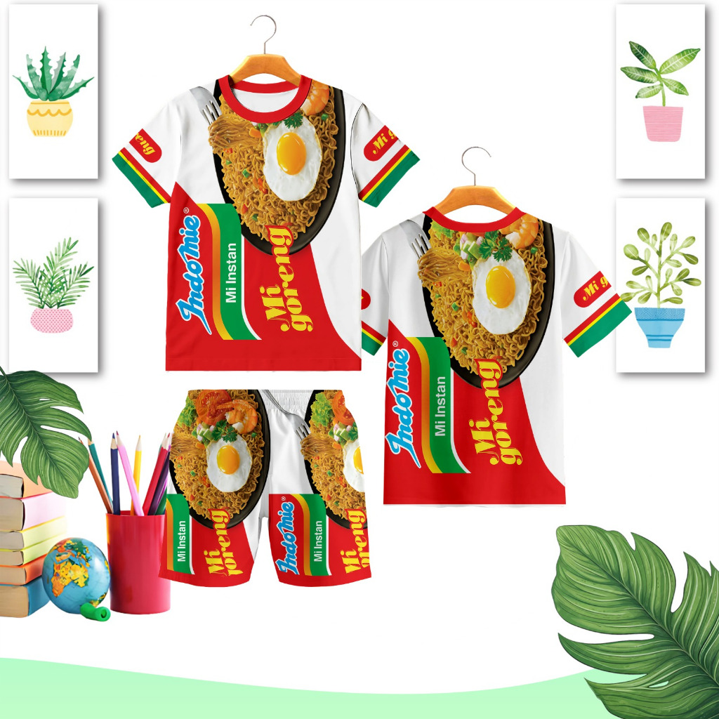 CHILDRENS SUIT, SNACK PRINTING MOTIF, COOL BABYTERRY MATERIAL, UNISEX, UK M-XXXXL