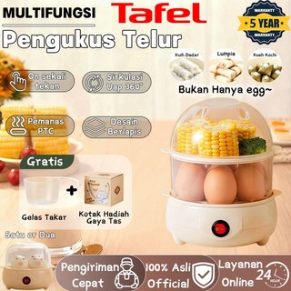 [COD]Pengukus Telur Multifungsi On sekali tekan Desain Berlapis Sirkulasi Uap 360° Pemanas PTC Sarapan Bergizi & Praktis