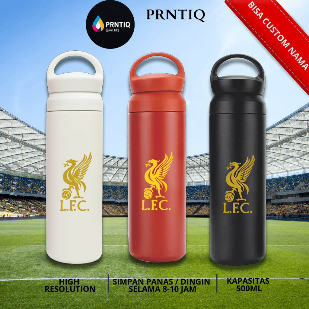 ตะขอแขวนแก้วน้ํา Liverpool Gold 500ml | สแตนเลส | ขวดน้ําดื่ม LFC ทนความร้อนและเย็น