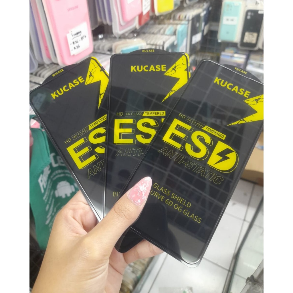 LAYAR 28 - TEMPERED GLASS CLEAR ESD STATIC สําหรับ VIVO Z1 PRO Y95 Y93 Y91C Y91 Y83 Y81 Y75 5G Y71 Y