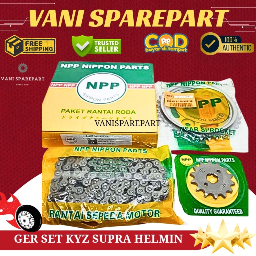 GER GEAR SET FRONT REAR GEAR CHAIN SET KYZ SUPRA HELMIN NPP