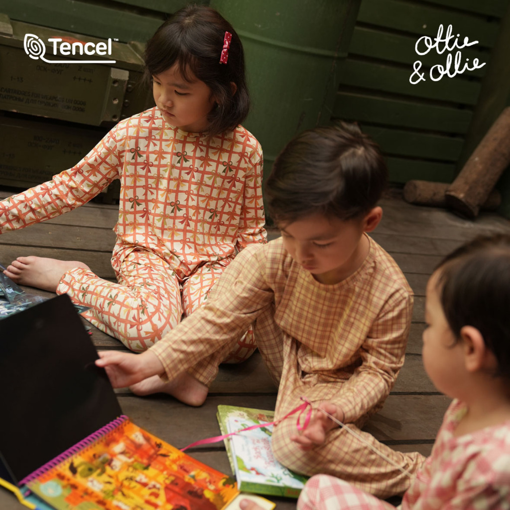 Ottie & Ollie Long Pajamas Set (TencelTM Modal) 1 - 6 ปี / ชุดนอน tencel / ชุดนอนเด็ก / ชุดนอนเด็ก /