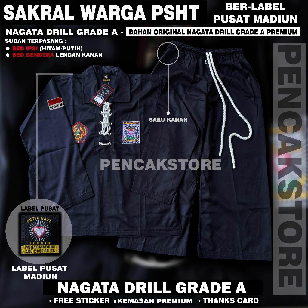 SACRED PSHT CITIZEN MADIUN CENTER NAGATA DRILL เกรดต้นฉบับ MADIUN CENTER LABEL