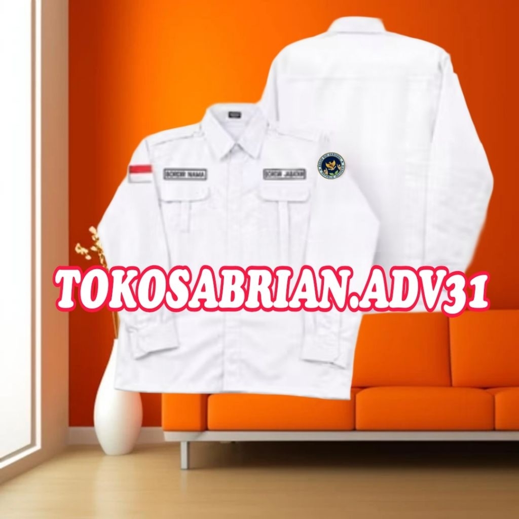 KEMEJA BGN Shirt BGN Uniform White National Nutrition Body BGN Shirt