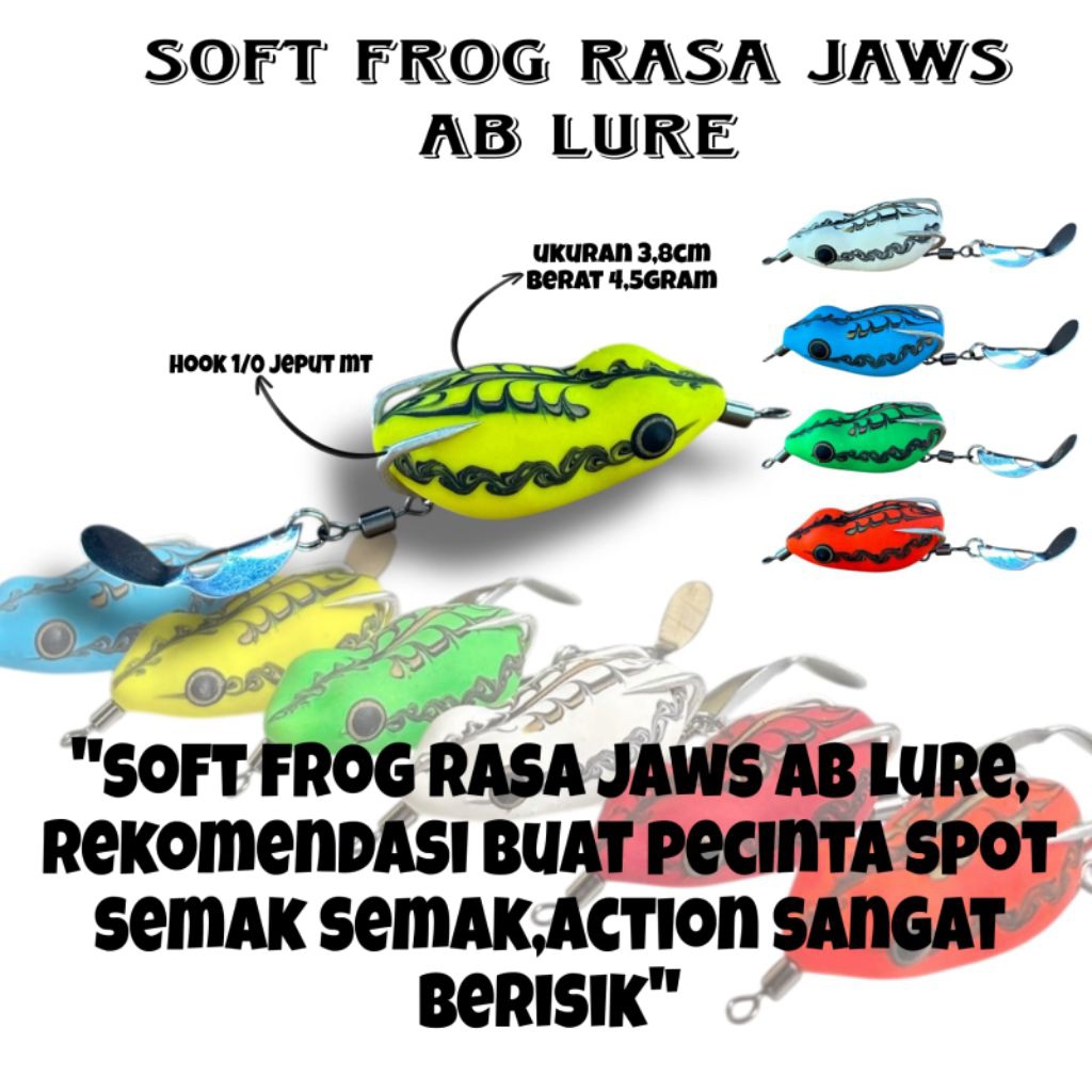 SOFT FRONG AB LURE ขนาด 3.8 ซม. น้ําหนัก 4.5GRM HOOK 1/0 KESTING BAIT