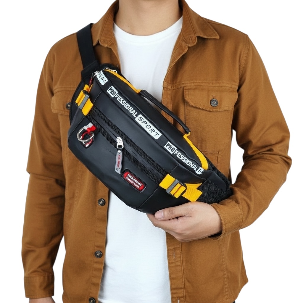 Polo Amstar Mens Bag กระเป๋าคาดเอวกันน้ํากระเป๋าผู้ชายกระเป๋าสะพายกันน้ํา Sporty Waistbag
