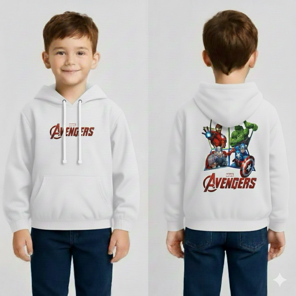 DUNIAANAK9 AVENGERS BOYS HOODIE SWETER AGES 1-12 ปี ML XL XXL SOFT MATERIAL