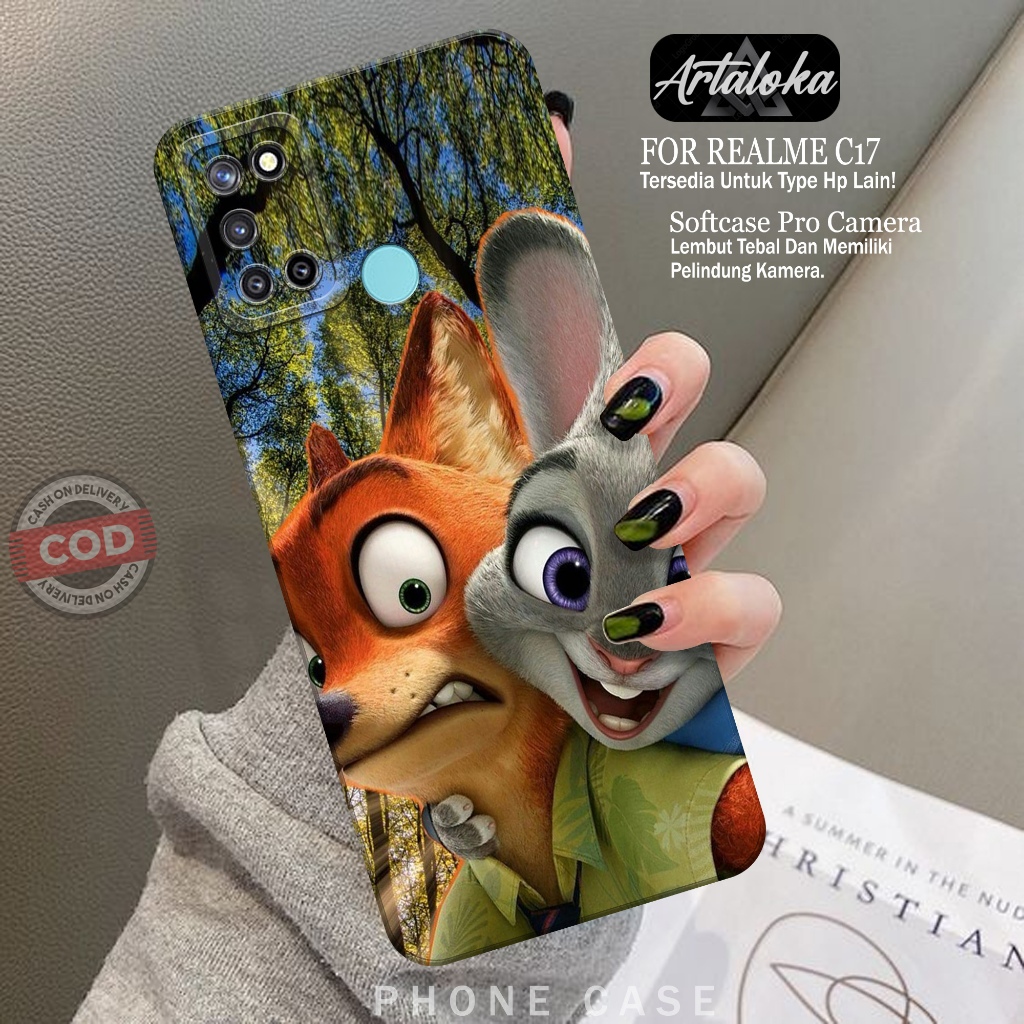 HP Realme C17 Softcase Pro กล้องซิลิโคน Tpu Softcase Realme C17 แฟชั่นน่ารักการ์ตูนกรณียืดหยุ่นกรณี 