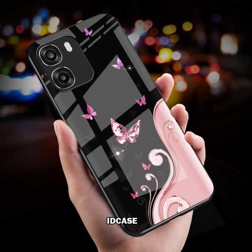 HP ล่าสุด Glitter Glass Softcase สําหรับ OPPO A6 - เคสโทรศัพท์ OPPO A6 - K85