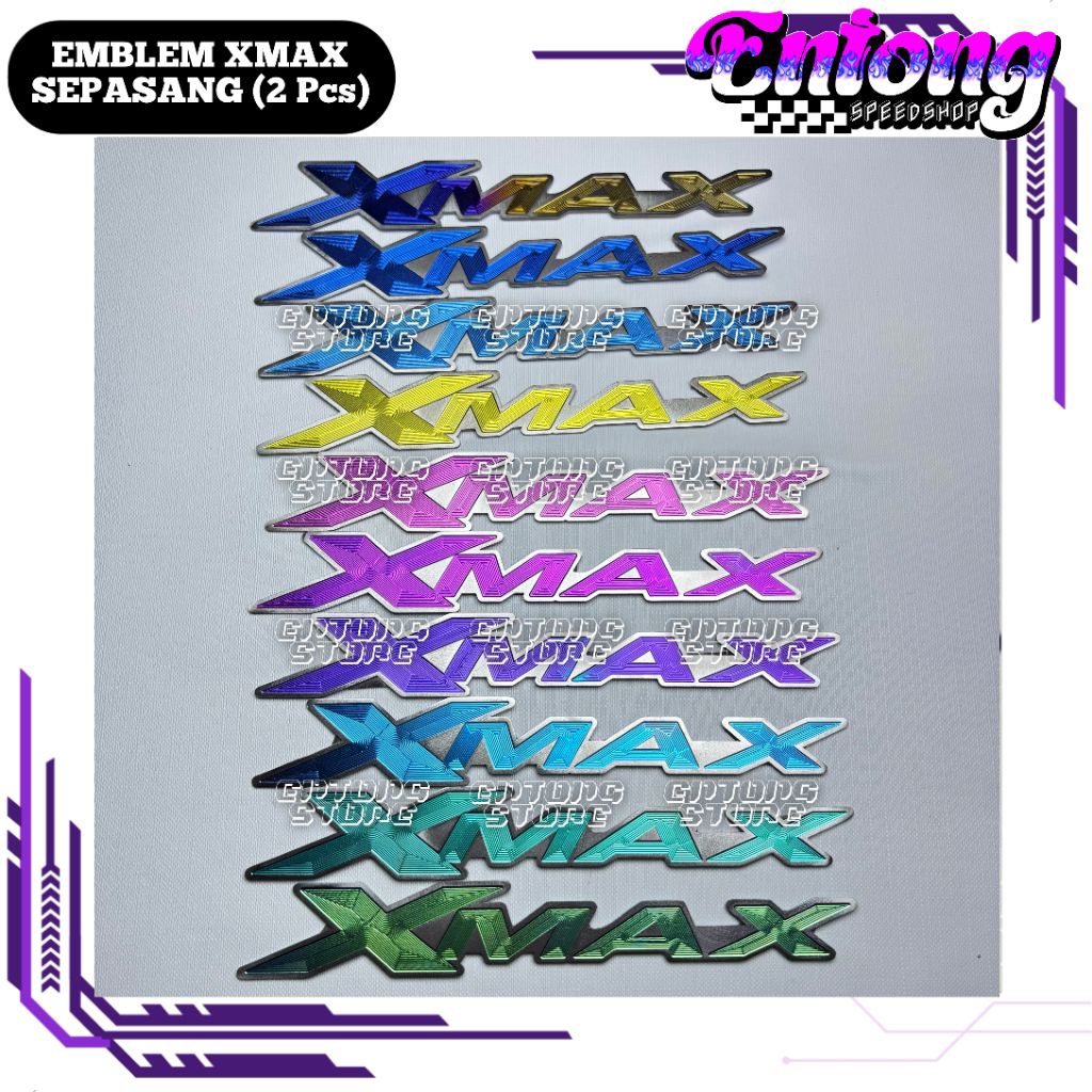 ตราสัญลักษณ์ไทเทเนียมพร้อมการเขียน XMAX หลากหลายสี