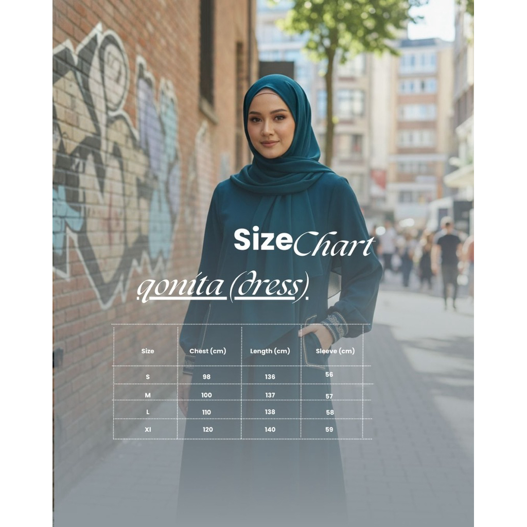 QONITA Dress - ชุดคอลเลกชั่น Syafira, Marina Anti-UV Dress