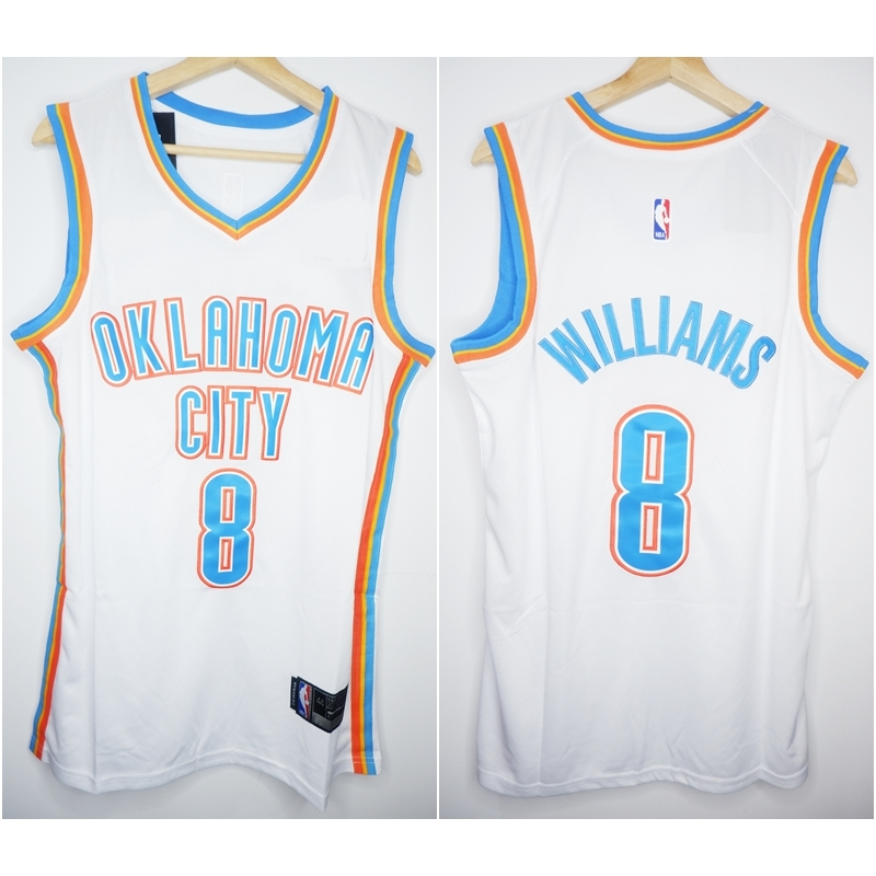 OKLOMBA CITY 8 JALEN WILLIAMS สีขาวพรีเมี่ยมนําเข้าเสื้อบาสเก็ตบอล 23/24