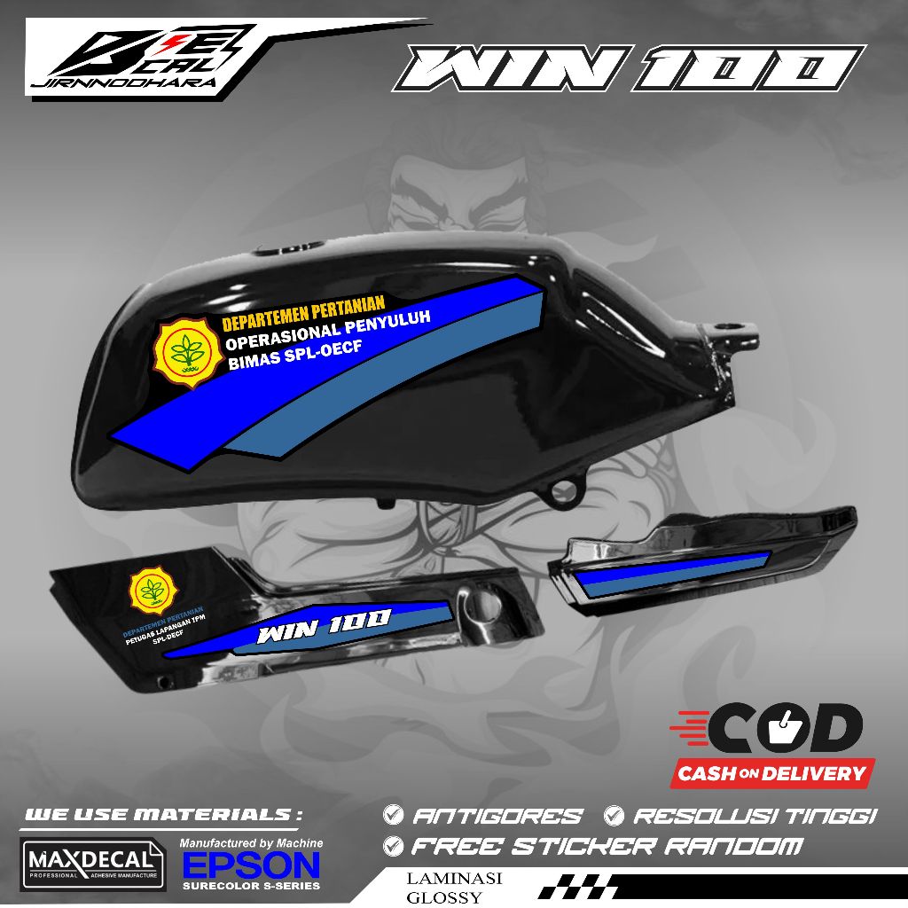 HONDA WIN 100 ORIGINAL CUSTOM AGRICULTRAL DEPARTMENT K55 VARIATION STICKER STRIPING