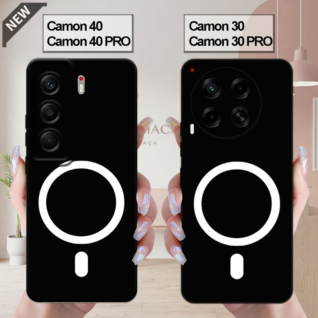 เคส Tecno CAMON 40 | CAMON 40 Pro _เคส CAMON 30 | CAMON 30 PRO - ปลอกสีดําใสยืดหยุ่น
