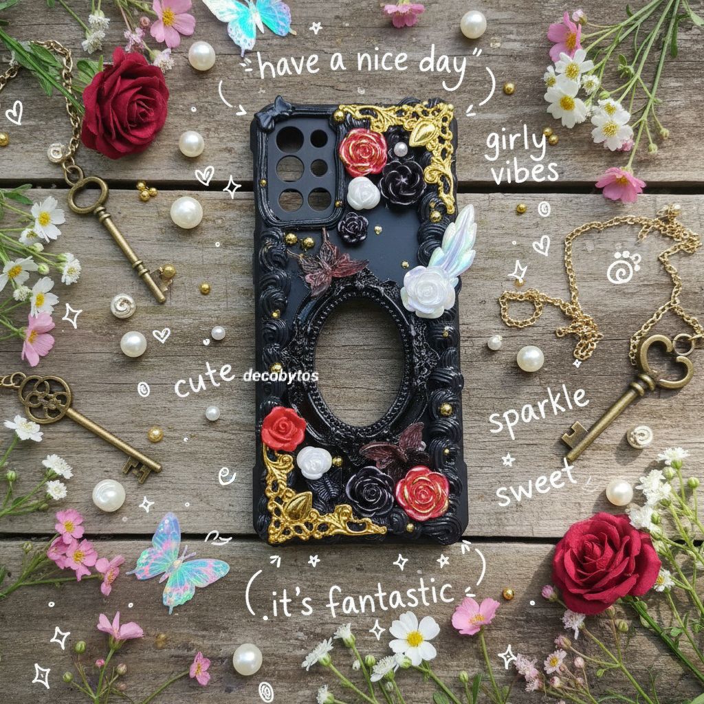(decobytos) PRE-ORDER Decoden Phone Case Casing Royal Gothic Adult For All Types of HP Handmade Deco