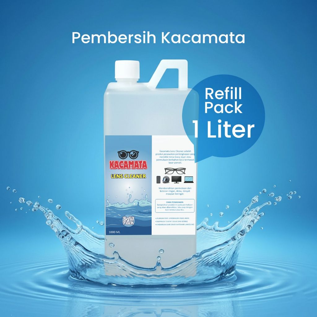 [ 1 ลิตร ] GLASSES LENS CLEANER น้ํายาทําความสะอาดอเนกประสงค์ [ รีฟิล 1 ลิตร ]