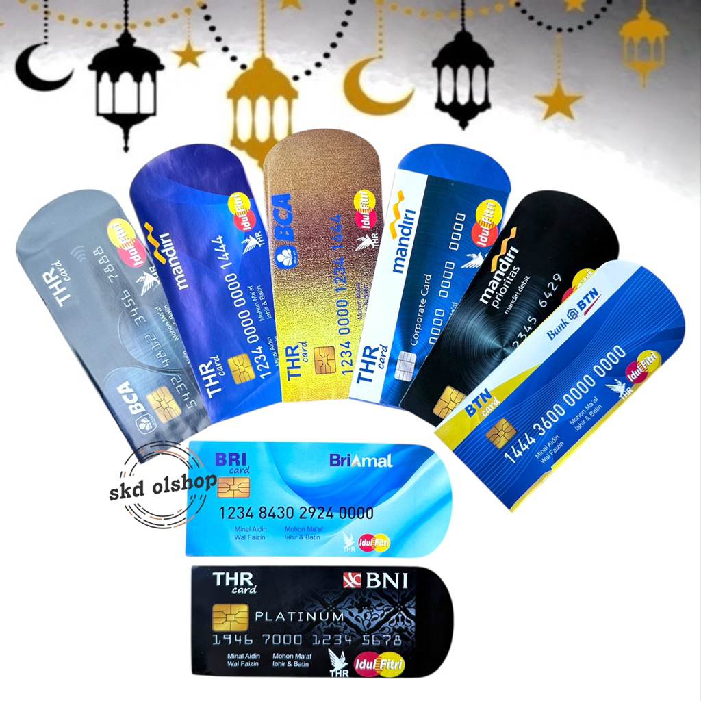 HK Long ATM Eid Envelopes 100 แผ่น ผสมภาพ/HK ATM Eid Envelopes