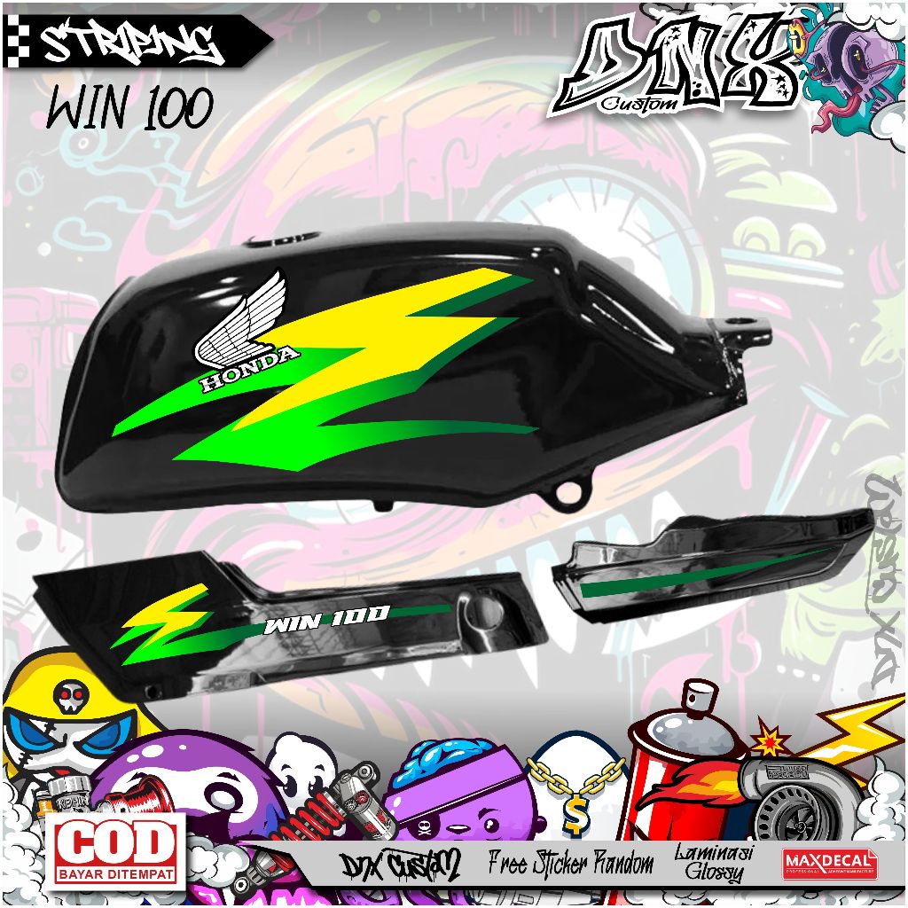 HONDA WIN 100 KD56 สติ๊กเกอร์หลากหลายแถบ