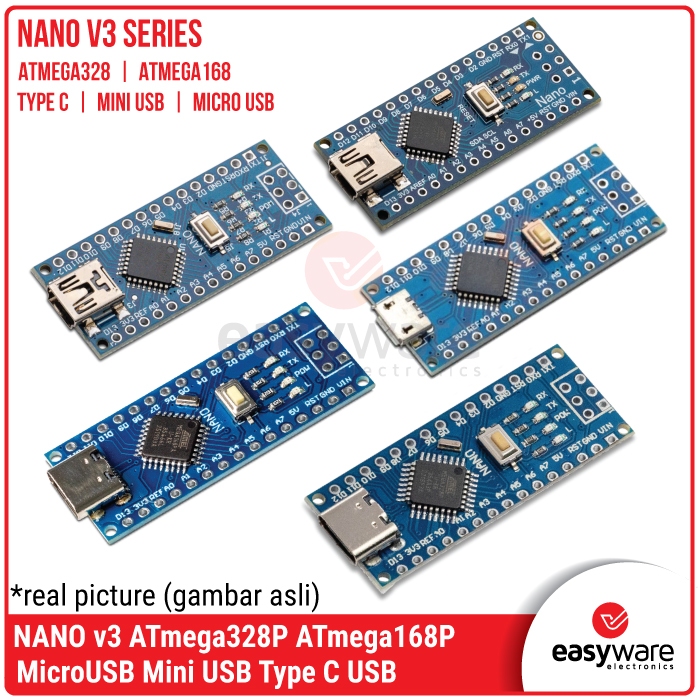 Arduino Nano V3 ATmega168 ATmega168P / ATmega328 ATmega328P ATmega328PB CH340 Mini USB Micro USB Typ