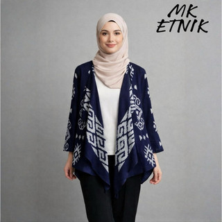 Outer cardigan wanita bahan tenun ikat asli