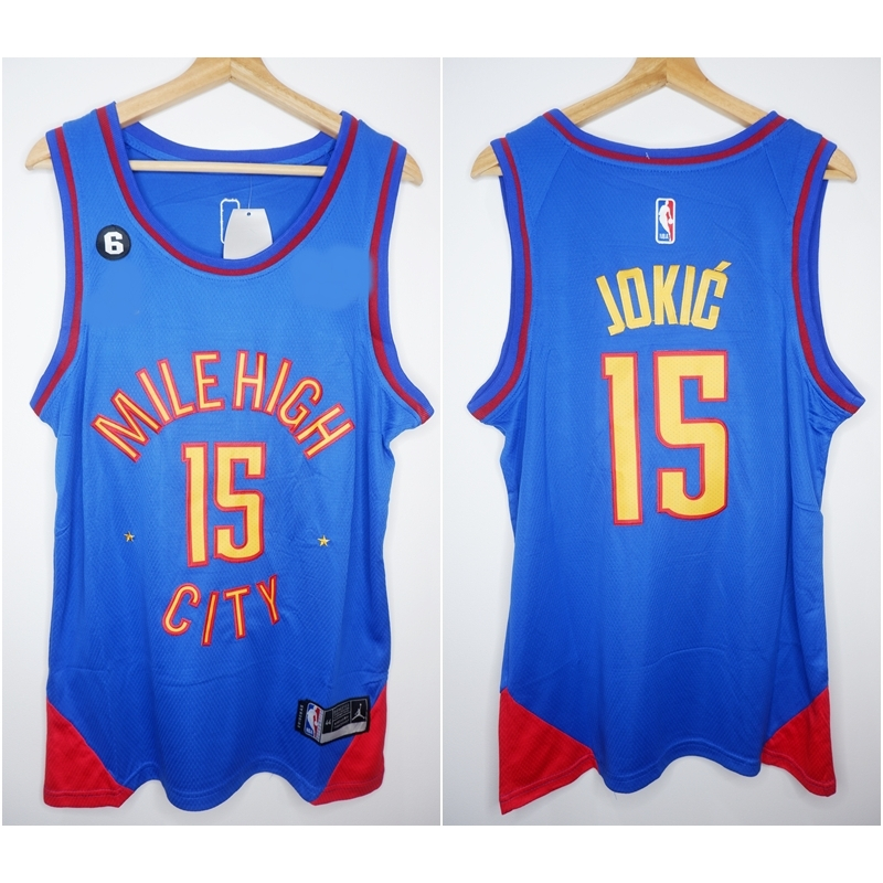 พรีเมี่ยมนําเข้า MILE HIGH 15 NIKONA JOKIC HONOR 6 STATEMENT BASKETBALL JERSEY BLUE 22/23