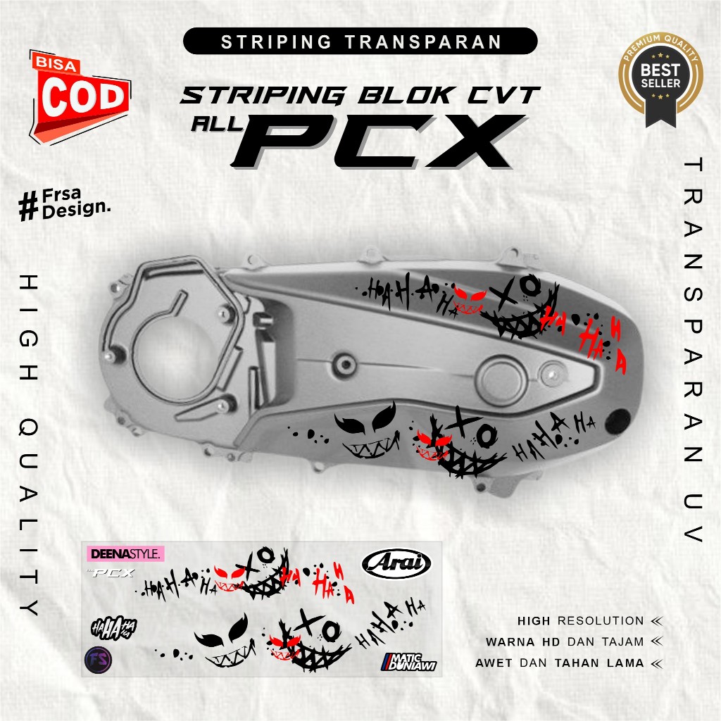 สติ๊กเกอร์ใส Honda PCX 150/160 CVT HAHA Simple Motif