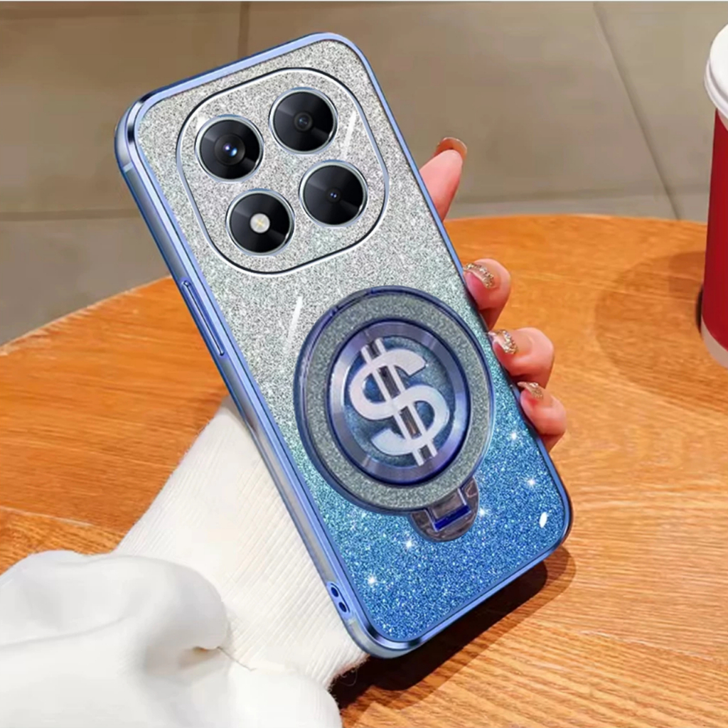 HP REDMI NOTE 14 PRO 5G Glitter Dollar Ring Stand เคสชาร์จไร้สาย