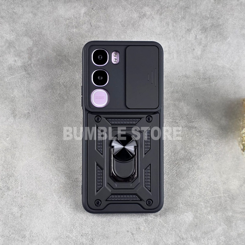 Vivo Y05 Vivo Y11D Vivo Y21D Case Ring Armor Robot Slide Transformer Black Slide Camera Protection V