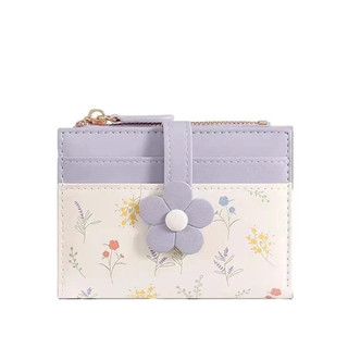Rere-Dompet Kartu Wanita Terbaru Motif Bunga Zipper untuk Uang Koin Praktis dan Fleksibel