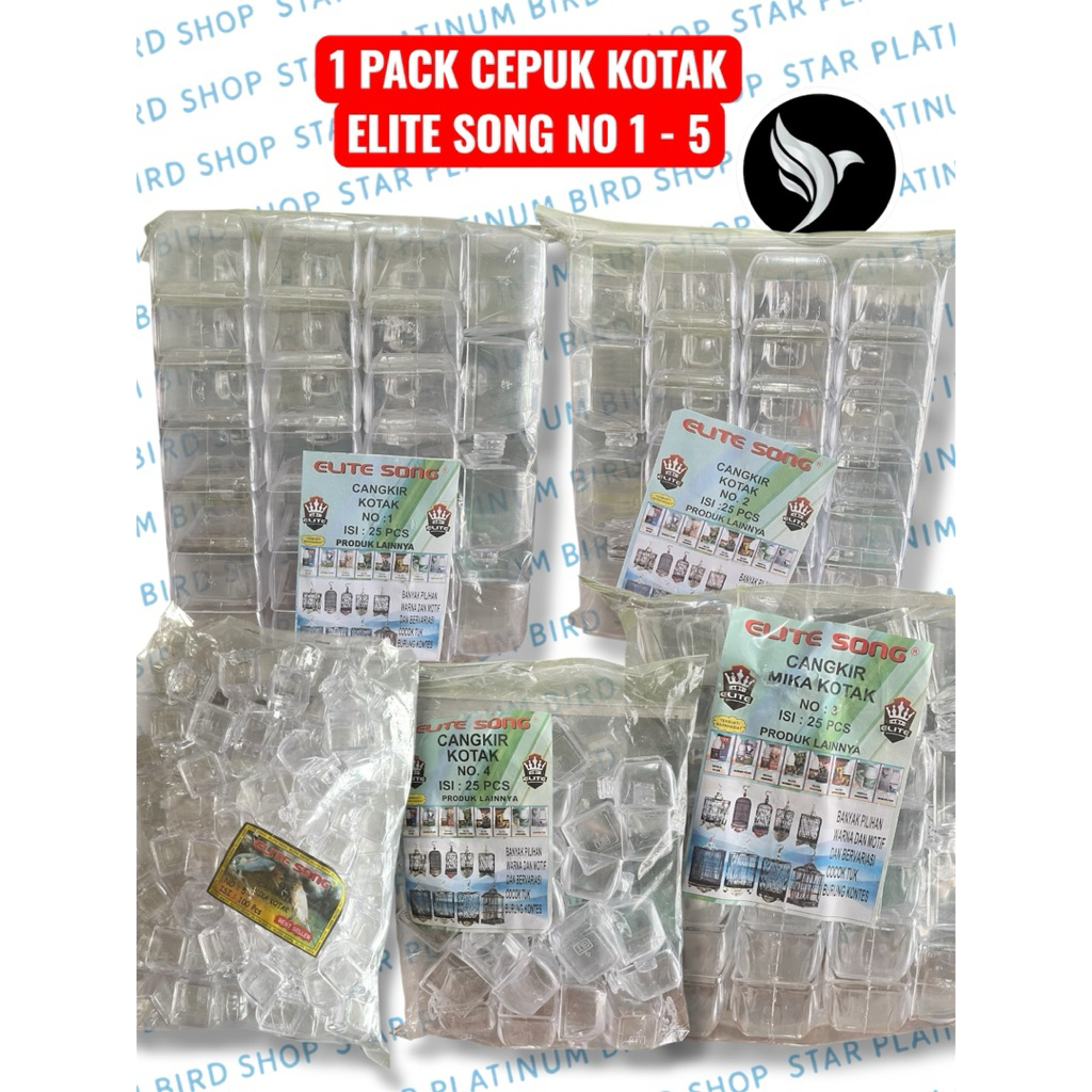 1 แพ็ค ELITE SONG BIRD FOOD AND DRINKING CUP NO. 1 - 5