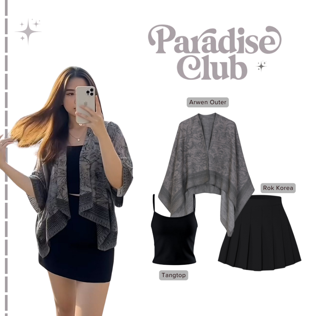 AL33 One Set สไตล์เกาหลี อินเทรนด์ 3in1 (Outer + กระโปรงเกาหลี + Tangtop) สูทวัยรุ่น