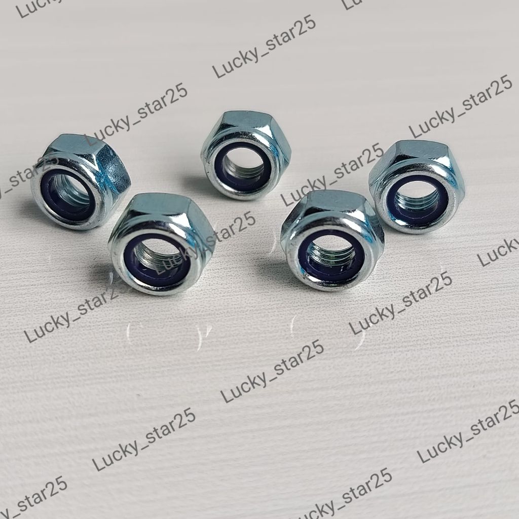 ราคา 5 ชิ้นถั่วไนลอน M8x1.25 Key 13 หรือสีขาวสังกะสีล็อคถั่ว M8