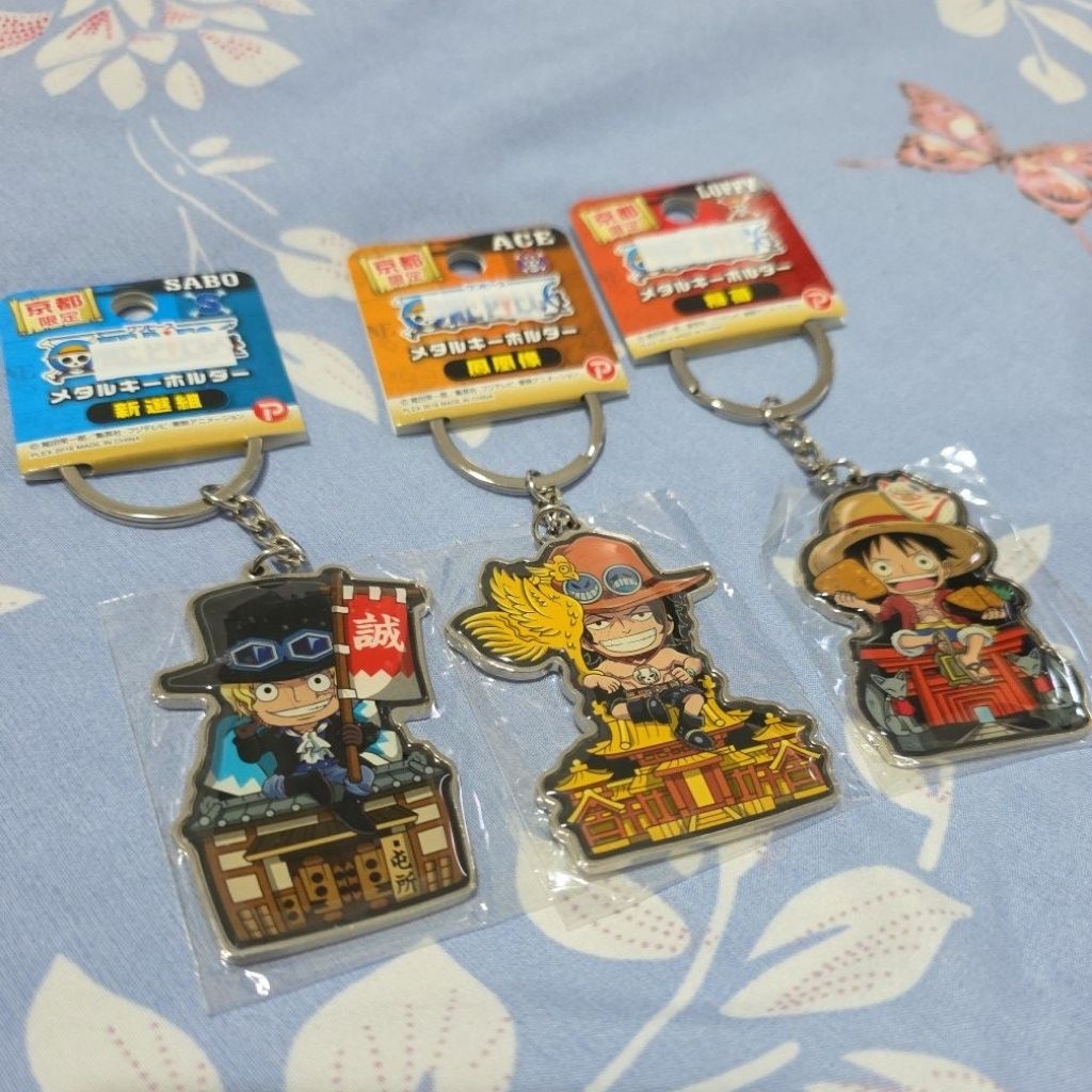 GANTUNGAN JAPAN - KYOTO LIMITED KEYCHAIN ONEPIECE ONE PIECE AL ACE LUFFY SABO ORIGINAL KEYCHAIN SET