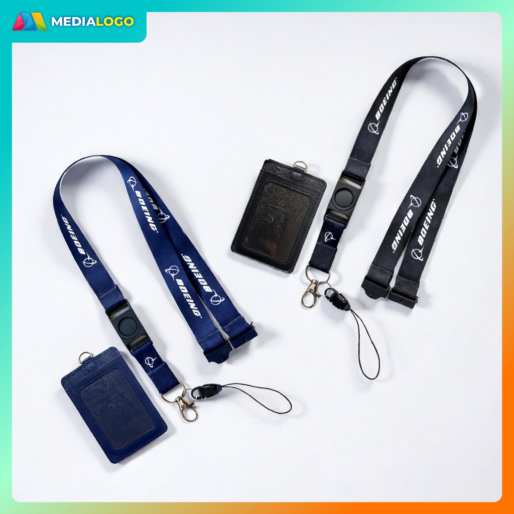 GANTUNGAN BOEING Lanyard ID CARD/ที่ใส่บัตร ID แบบพิมพ์หน้าจอแบบแตกหัก