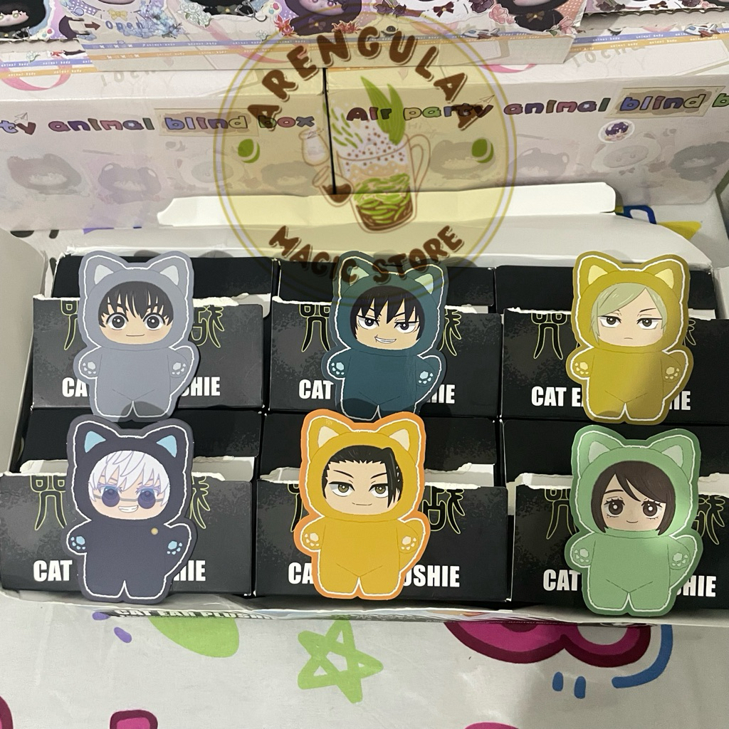 BLIND BOX JUJUTSU KAISEN JJK CAT EAR PLUSHIE ของเล่นชั้นนําอย่างเป็นทางการ SEALED GOJO GUTO NANAMI T